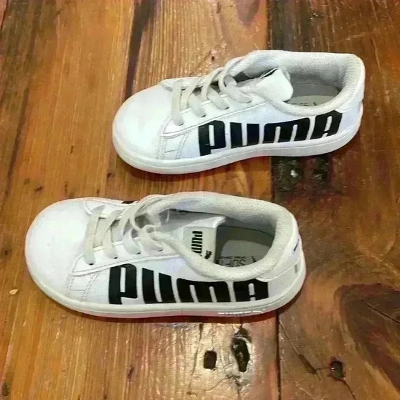 Puma soft foam optimal comfort white and black toddler sneakers size 8C shoes - Picture 4 of 8